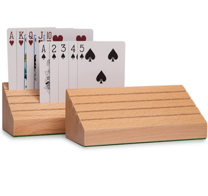 Wood Playing <b>Card</b> <b>Box</b> Best Selling Sale Customizable Solid Wood Desktop <b>Card</b> Display Playing <b>Card</b> Holder - Product Image 1