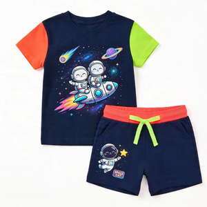 Vêtements d'été décontractés pour enfants, t-shirt et short en coton, respirants, légers, confortables, taille personnalisée - Product Image 1