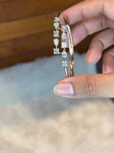 Pulsera de Diamantes Cultivados en Laboratorio |   0.15 CT cada uno E/F VVS-VS |   Elegante Brazalete de Oro con Diamantes |   Joyería Fina de Lujo para el Día a Día - Product Image 5