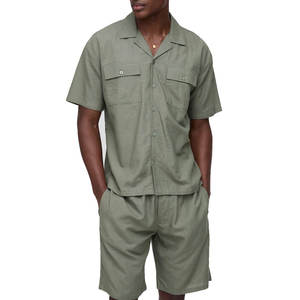 Nouvel ensemble de sport deux pièces pour homme été 2026, décontracté, respirant, couleur personnalisable, en polyester/coton, avec t-shirt à manches courtes - Product Image 1