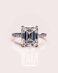 14k Solid Gold Emerald Cut Lab Grown Diamond Pave Setting Engagement Ring 2026 <b>Top</b> Selling Igi Certified Luxury Ring Gold Design - Product Image 1