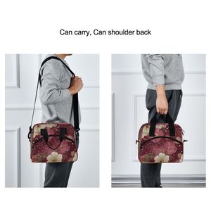 Floral Insulated Lunch Bag Waterproof Portable Food Tote Zipper <b>Cooler</b> Bag for Travel Camping - Product Image 6