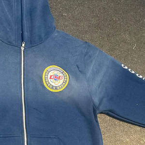 Sweat à capuche d'hiver personnalisé imprimé numériquement, respirant, grande taille, en molleton 100% coton avec fermeture éclair et strass pour hommes - Product Image 5