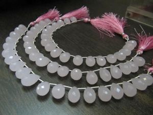 Perles de quartz rose facettées, perles de quartz hydro, 10x14mm, forme goutte d'eau, perles briolette - Product Image 2