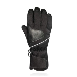 Ski Gloves Full Finger Black Polyester Waterproof Thermal Insulated Drawstring Closure Unisex Winter Outdoor Activity - Product Image 1
