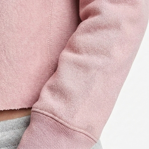GYM ACTIVE Women's Hooded Sweatshirt Pink Full Sleeve Solid Color Casual Woven Breathable Women's Cropped Crop Top Hoodie Casual - Product Image 6
