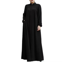 Nouvelle Collection Abaya 2026 Robes Modestes Abaya Simple et Fermée Abaya Unie Robe Musulmane Femme Vêtements Islamiques Robe Femme en Lin