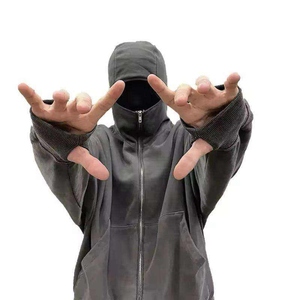 Sudadera con Capucha y Máscara Facial Integrada, Estilo Vintage, de Alta Calidad, con Bordado 3D de Invierno y Año Nuevo, de Secado Rápido, para Hombre - Product Image 6