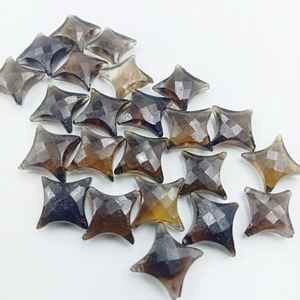 Perles de quartz fumé en forme d'étoile ninja, perles de pierres précieuses en vrac pour bijoux - Product Image 3