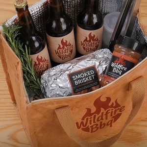 Wildfire <b>Bbq</b> Insulated Cooler Bag - Washable Kraft Paper Thermal Lunch Box with Leak-Proof Seams & Reinforced Silver Foil Lining - Product Image 4