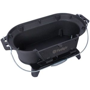 100% in ghisa smaltata piccola griglia portatile da esterno a carbone da tavolo ovale in ghisa resistente griglia Hibachi campeggio - Product Image 5
