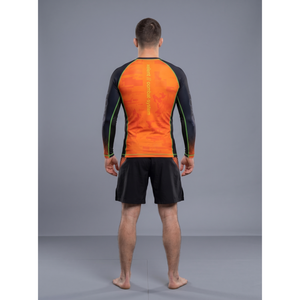 Camiseta de compresión de manga larga para hombre, 210GSM, poliéster y elastano, para BJJ, Jiu Jitsu, MMA, Grappling, OEM disponible - Product Image 2