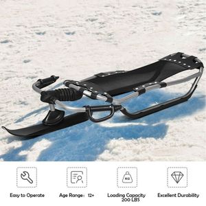 Snow <b>Racer</b> Sled for Outdoor Fun with Textured Grip Handles and Mesh <b>Seat</b> - Product Image 3