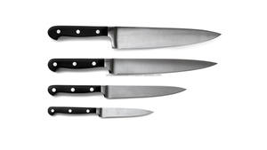 Ensemble de 4 couteaux à légumes en acier inoxydable, ensemble de couteaux de cuisine japonais avec support en bois - Product Image 2