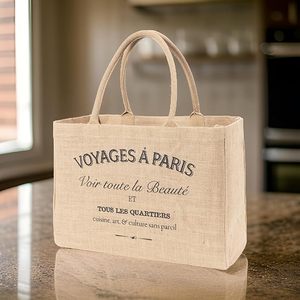 Bolsa de Yute Económica con Estampado de Dibujos Animados para la Playa o Compras, Tamaño Grande, con Asa para Llevar, Hecha en Bangladesh - Product Image 4