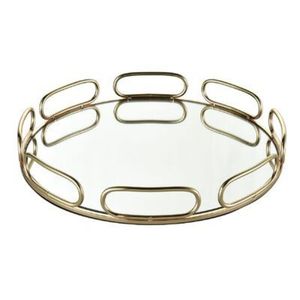 Plateau de service miroir doré, plateau décoratif de luxe en métal pour bijoux, plateau de vanité, organiseur de cosmétiques, plateau de table, décoration de mariage et de maison - Product Image 2