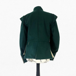 เสื้อแจ็คเก็ตผ้าขนสัตว์สีเขียวคุณภาพสูง ตัดเย็บด้วยมือสำหรับนักดนตรีแบ็กพิเพอร์และกลองชุด  ชุดแต่งกายสั่งตัดพิเศษ - Product Image 2