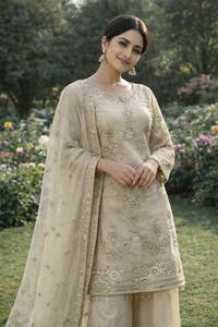 สั่งซื้อเลย ผ้าออร์แกนซ่าคุณภาพพรีเมียมลายคุนดัน สีสวย พร้อมขอบลูกไม้สำเร็จรูป ชุดสัลวาร์สามชิ้น ในราคาที่เหมาะสม - Product Image 3