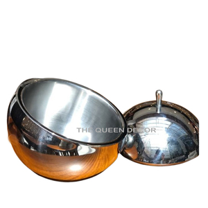 Bol de service à gâteau ovale en métal plaqué or pour fêtes et célébrations, support à chocolat de qualité supérieure - Product Image 4