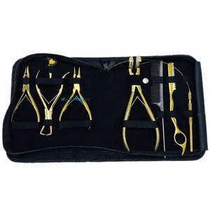 ชุดเครื่องมือต่อผมไมโครบีดแบบมืออาชีพ ยี่ห้อสินค้าสั่งผลิต  ใช้ซ้ำได้  ทำจากเหล็กกล้าไร้สนิมเกรดผ่าตัด  พร้อมที่หนีบเทปและแผ่นซิลิโคน - Product Image 2