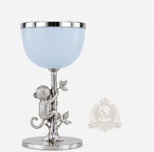 Quemador de Mesa de Lujo Monkey Burner, Quemador Plateado, Quemador Decorativo de Metal, Quemador con Tazón Azul, Decoración para Mesa de Boda, Hotel - Product Image 2