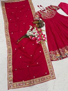 Anarkali traje vestido de diseñador para mujer Slim Fit transpirable Casual fiesta desgaste Dupatta Venta caliente estilo indio tradicional algodón - Product Image 4