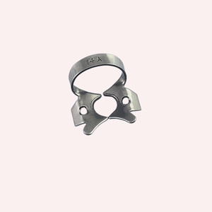 Pinza para dique de goma dental plateada, instrumento manual Clase I BBI-RDC-90, 12 posiciones de mandíbula - Product Image 1