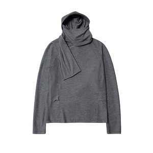 2025 printemps hommes nouveau formel sweat à capuche haut tissé polaire bas superposition Poncho écharpe cou Niche conception pull ample - Product Image 2