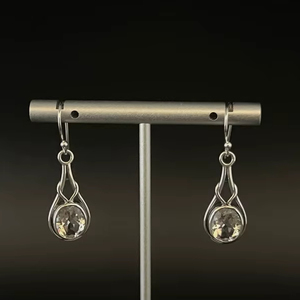 Topaz Eternity Gold Plated 925 Sterling <b>Silver</b> Handmade Elegant <b>Stud</b> <b>Earrings</b> for Women-Wedding & Party Jewelry Gift - Product Image 1