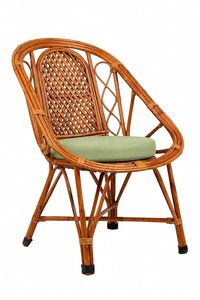 Ensemble de 2 chaises de jardin en bambou avec coussins verts, mobilier d'extérieur moderne du milieu du siècle, structure durable, pieds effilés avec table - Product Image 2
