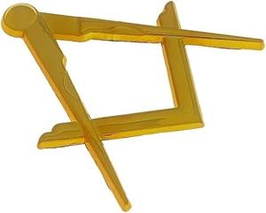 Emblème de voiture Maître Maçon maçonnique, équerre et compas découpés, plaqué or, en zinc pour extérieur - Product Image 6