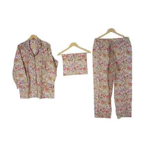 Ensemble pyjama femme imprimé floral, vêtements de nuit en coton, pantalon de pyjama femme, chemises à manches longues, ensemble pyjama assorti - Product Image 1