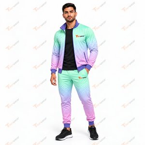 Mens Custom Sublimated Tracksuit Sports Set <b>Jacket</b> And Pants Breathable Athletic Training Running <b>Workout</b> Fitness Team - Product Image 3