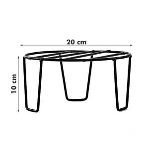 Modern Iron Planter <b>Stand</b> Powder Coated Black Round Rust Resistant Lightweight <b>Large</b> for Indoor Garden - Product Image 3