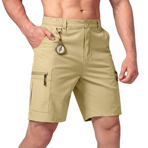 Mens Classic Cargo Casual Shorts Elastic Waist 100% Polyester Canvas Knitted Fabric Breathable Modern Fit Easy Wear Comfort - Product Image 2