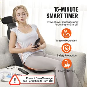 Massaggiatore Shiatsu per Schiena con Calore, 2 Gruppi di Rulli Shiatsu e 2 Motori di Vibrazione per Seduta, per Alleviare la Fatica di Corpo e Collo - Product Image 6
