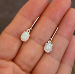 925 Sterling Silver Gold Ethiopian Welo Opal Oval Cut Lever <b>Back</b> Drop <b>Earrings</b> Natural Dainty Elegant Wedding Party Jewelry Gift - Product Image 4