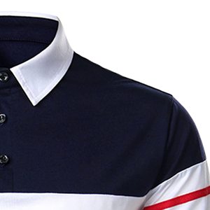 Polo de punto de manga corta con bloques de color blanco para hombre, estilo casual, MOQ bajo, camisetas polo para hombre, ropa de hombre - Product Image 6
