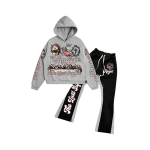 ชุดเซ็ตเสื้อฮู้ดดี้โอเวอร์ไซส์ลายโครงกระดูกสไตล์โกธิค Y2K สำหรับผู้ชาย พร้อมกางเกงขายาวทรงบาน ชุดสองชิ้นคุณภาพสูง สตรีทแวร์ - Product Image 5