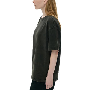 Camiseta Oversize Personalizada para Mujer, 280 Gramos, Lavado Ácido, 100% Algodón Jersey, Manga Corta, Cuello Redondo, Corte Holgado, Color Sólido - Product Image 2