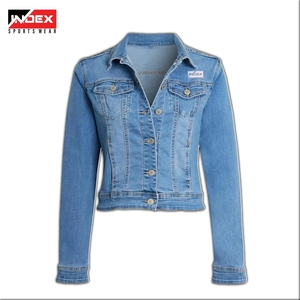 Chaqueta Vaquera para Mujer, Estilo Clásico Azul, Prenda Exterior de Moda Urbana, Tela Premium, Chaqueta para Mujer, Pedido al por Mayor - Product Image 1