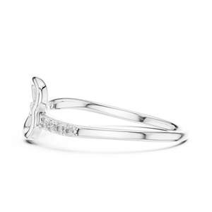Anillo de Diamantes Cultivados en Laboratorio ROYAL HEART para Mujer, Oro Blanco de 18 Quilates con Baño de Rodio, Corte Brillante, Estilo Minimalista, Regalo de San Valentín, Anillo de Compromiso - Product Image 3