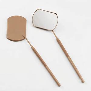 Rose Gold <b>Makeup</b> <b>Mirror</b> With Handle And Flat Tool For Facial Application - Product Image 1