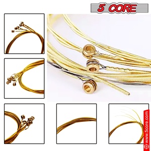Juego de 6 Cuerdas para Guitarra Acústica de 5 Núcleos, Calibre Medio, Núcleo de Acero y Carbono, Tono Brillante y Potente, Alta Resistencia - Product Image 3