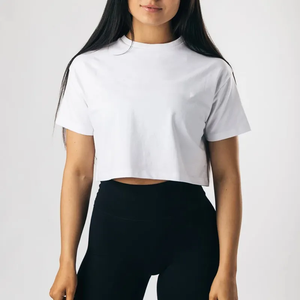 Wholesale 100% Cotton Oversized <b>Tshirt</b> for Women Plain Crop Top High Quality Half Sleeve Length Plus 4XL 5XL Long Sport Logo - Product Image 3