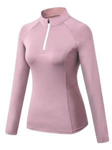 Camiseta Térmica de Compresión para Mujer OEM con Cierre de 1/4, Ropa Deportiva para Gimnasio y Running, Manga Larga, Secado Rápido, Resistente al Viento - Product Image 5