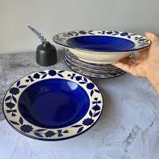 ชามเซรามิกลายอุมราโอะสีน้ำเงินและสีขาวสำหรับเสิร์ฟซุป มักกี้ พาสต้า และมักกะโรนี - Product Image 2