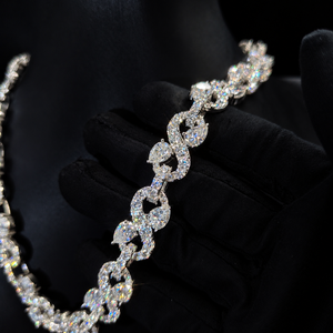 Mens 925 <b>Silver</b> Lab Grown Diamond Pear Cut Link Bracelet Luxury Iced Out Statement <b>Jewellery</b> - Product Image 4