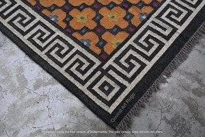Tapis Kilim Moderne Écologique Fait Main à Motif Abstrait en Laine Rectangulaire pour Salon, Antidérapant, Poil Moyen, Latex - Product Image 2