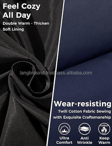 2024 hommes hiver matelassé doudoune bleu imperméable capuche bouton de support Logo personnalisé impression OEM bulle tissu haute rue - Product Image 4